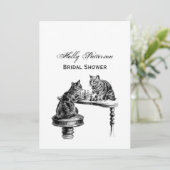 ボードゲーム：2匹遊の猫がチェスの試合 招待状 (スタンド正面)