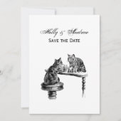 ボードゲーム：2匹遊の猫がチェスの試合 招待状 (正面)