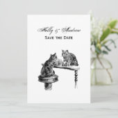 ボードゲーム：2匹遊の猫がチェスの試合 招待状 (スタンド正面)