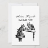 ボードゲーム：2匹遊の猫がチェスの試合 招待状 (正面)