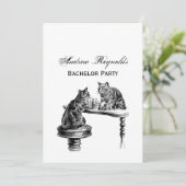 ボードゲーム：2匹遊の猫がチェスの試合 招待状 (スタンド正面)