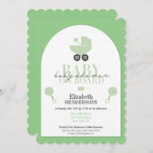 ボードシャワーカード上のベビーシャワー招待状 (正面/裏面)