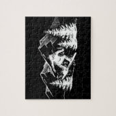 ボードスノーボード飛んでいるマウンテンボードスノーボーダー ジグソーパズル (縦)