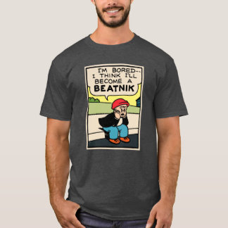 ボードビートニクスーツルゴスタイルヴィンテージ レトロポップアートP Tシャツ