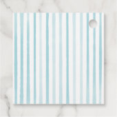 ボードベビーシャワー上のサーフハンド描画ブルーベビー フェイバータグ (裏面)