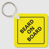 ボード上おもしろいの男性の警告ひげパパのジョークのギフト キーホルダー (正面)
