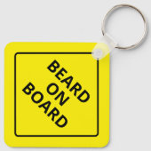 ボード上おもしろいの男性の警告ひげパパのジョークのギフト キーホルダー (裏面)