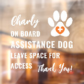 ボード上のアシスタンスドッグオレンジメディカルシンボルカー ウィンドウサイン (シート2)