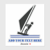 ボード上のウィンドサーファー黒と青のウィンドサーフィン シール (シート)