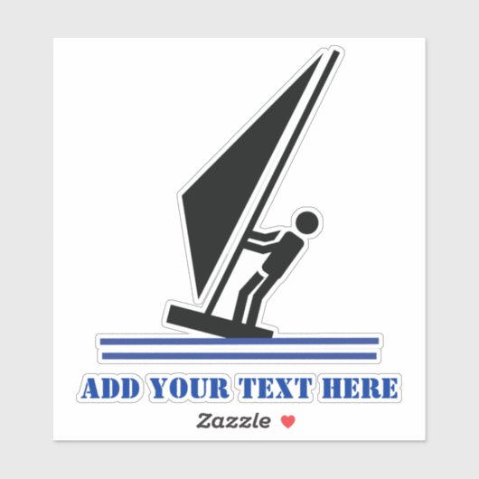 ボード上のウィンドサーファー黒と青のウィンドサーフィン シール (シート)