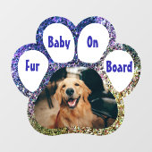 ボード上のファーベビーブルースパークルポープリントと写真 ウィンドウサイン (シート)