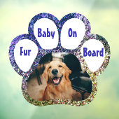 ボード上のファーベビーブルースパークルポープリントと写真 ウィンドウサイン (シート3)