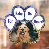 ボード上のファーベビーブルースパークルポープリントと写真 ウィンドウサイン (シート2)