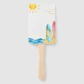 ボード上のベビー-ビーチとサーフボード ハンドファン (裏面)