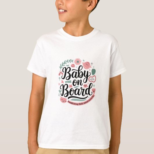 「ボード上のベビー – 子供のTシャツ Tシャツ (正面)