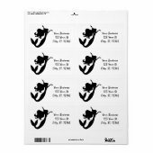 ボード上のマーメイド黒/白サンダー_コブ ラベル (フルシート)