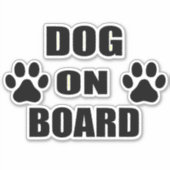 ボード上の犬のベクタービニールカーシール – 車のデカール シール (正面)