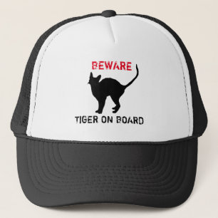 ボード上のTIGER/Cat – 注意 – Trucker Hat キャップ