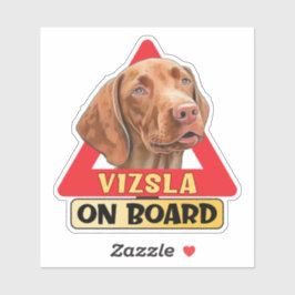 ボード上のVizslaハンガリードッグ赤い交通標識 シール