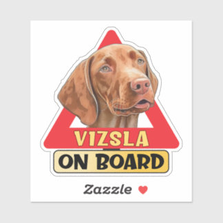 ボード上のVizslaハンガリードッグ赤い交通標識 シール