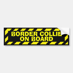ボード上縁どのCollie黄色の警告ステッカー バンパーステッカー