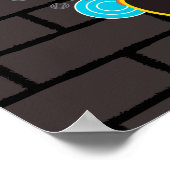 ボード付きレンガ壁スケート落書きロゴ ポスター (角)