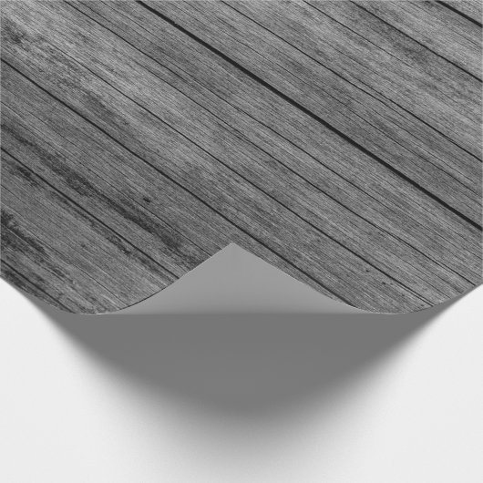 ボード木灰色の木目のテクスチャ ラッピングペーパー (角)