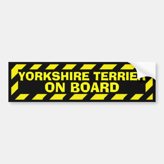 ボード黄色の警告ステッカーのYorkshire Terrier バンパーステッカー (正面)