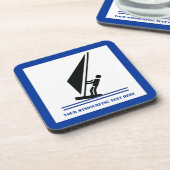 ボード黒青ウィンドサーフィンのウィンドサーファーカスタム コースター (左側)