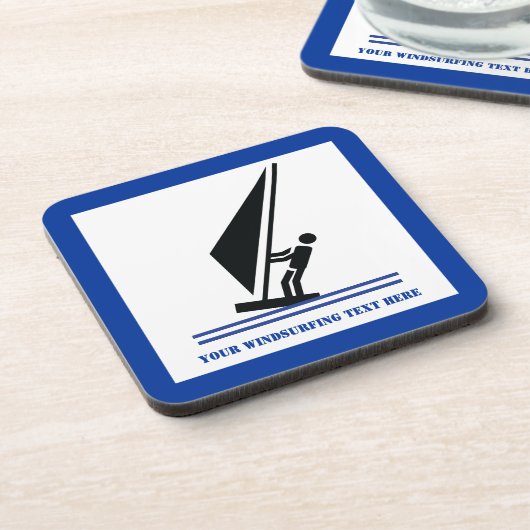 ボード黒青ウィンドサーフィンのウィンドサーファーカスタム コースター (左側)