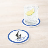 ボード黒青ウィンドサーフィンのウィンドサーファーカスタム コースター (側面)