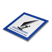 ボード黒青ウィンドサーフィンのウィンドサーファーカスタム タイル (側面)