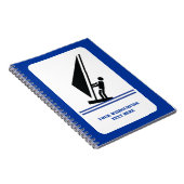 ボード黒青ウィンドサーフィンのウィンドサーファーカスタム ノートブック (右側)