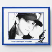 ボード黒青ウィンドサーフィンのウィンドサーファーカスタム フォトプラーク (正面)