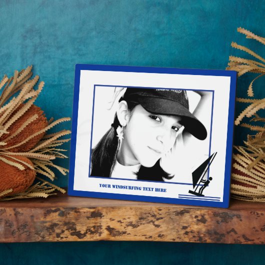 ボード黒青ウィンドサーフィンのウィンドサーファーカスタム フォトプラーク (側面)