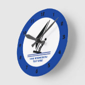 ボード黒青ウィンドサーフィンのウィンドサーファーカスタム ラウンド壁時計 (傾斜)