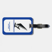 ボード黒青ウィンドサーフィンのウィンドサーファーカスタム ラゲッジタグ (裏面横)