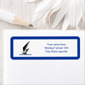 ボード黒青ウィンドサーフィンのウィンドサーファーカスタム ラベル (インサイチュ)