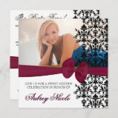 ボード·ダマスク·アクセント·招待状[ブルゴーニュ] 招待状 (正面/裏面)