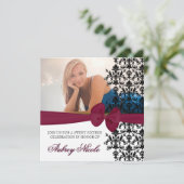 ボード·ダマスク·アクセント·招待状[ブルゴーニュ] 招待状 (スタンド正面)