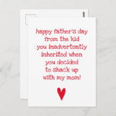 ボーナスおもしろいパパカードの父の日引用文 ポストカード (正面/裏面)