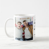 ボーナスカスタムパパ2フォトステップパパ父の日 コーヒーマグカップ (左)