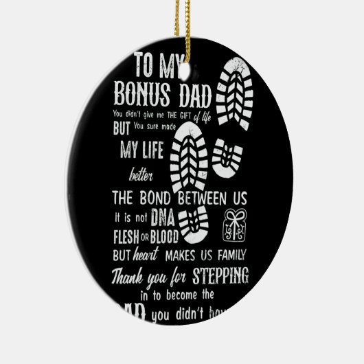 ボーナスパパの父の日娘息子の継父 セラミックオーナメント (右)