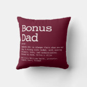 ボーナスパパステップダッド定義ブルゴーニュ赤 クッション (裏面)