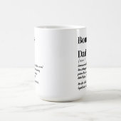 ボーナスパパステップダッド定義ホワイトとブラックのコーヒー コーヒーマグカップ (中央)