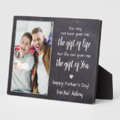 ボーナスパパパーソナライズされた詩フォトファーザーの日 フォトプラーク (側面)