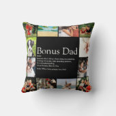 ボーナスパパ定義ステップダフォトコラージブラック クッション (裏面)