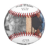 ボーナスパパ父の日の写真コラージュ 野球ボール (正面)