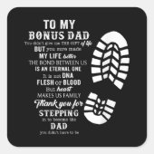 ボーナスパパ父の日の贈り物Stepdad for Daught スクエアシール (正面)