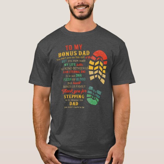 ボーナスパパ父の日Stepdadレトロ Tシャツ (正面)
